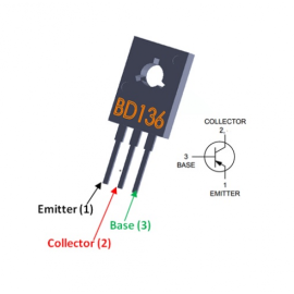 BD136 TRANSISTOR 1.5A 45V PNP TO126