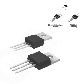 BTA08-800 - Triac, 800V, 8A, 20W, TO-220AB