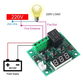 W1209 DC 12V Kuluçka Termostat Sıcaklık Kontrol