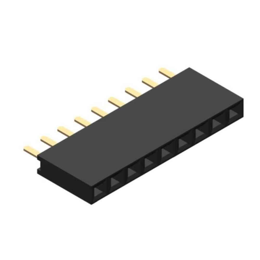 1x9 Pin Dişi Header 2.54 mm 180 derece