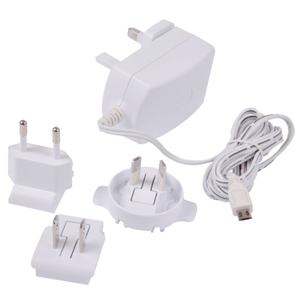 Raspberry Pi 3 Güç Adaptörü Beyaz Raspberry Pi 3 Güç Adaptörü Beyaz