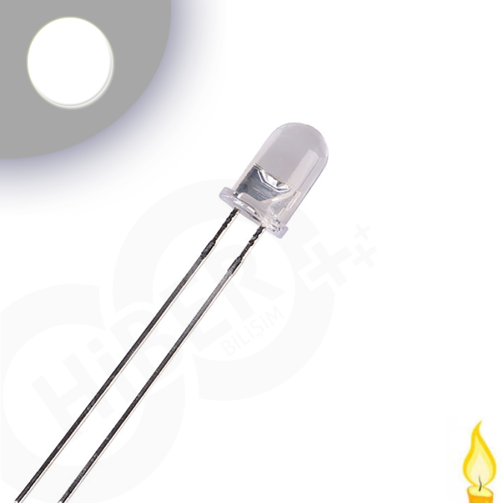 5mm Mum Led Beyaz 10 Adet