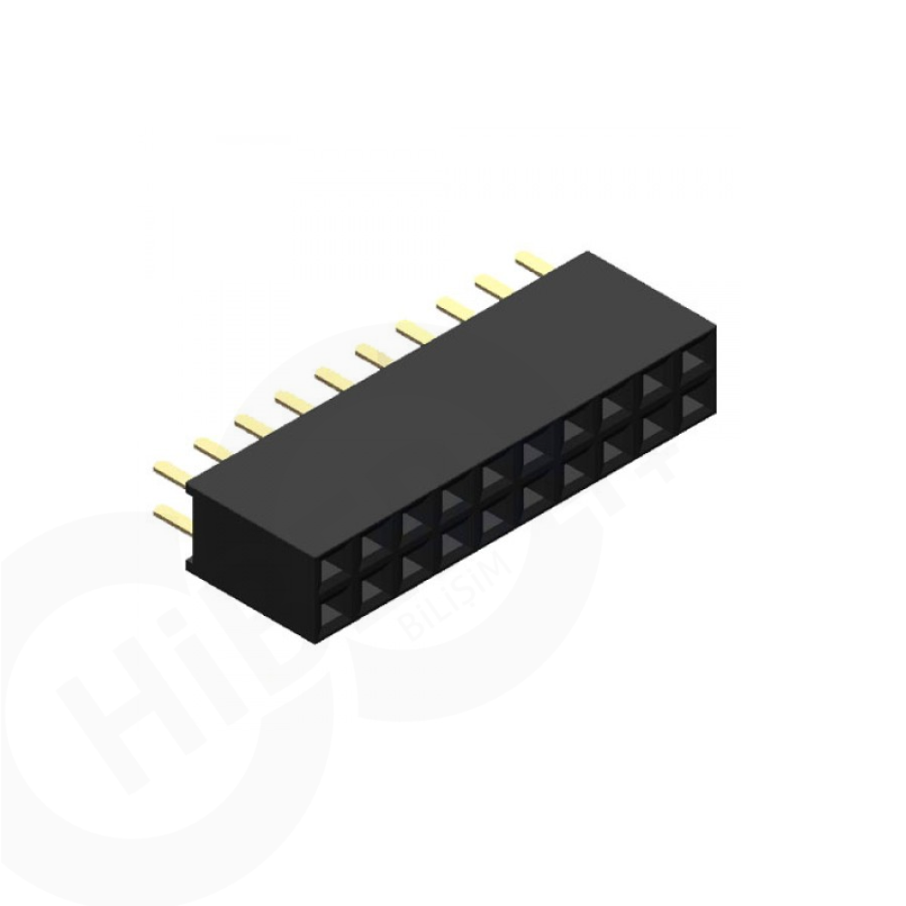 2x10 Pin Dişi Header 2.54 mm 180 derece
