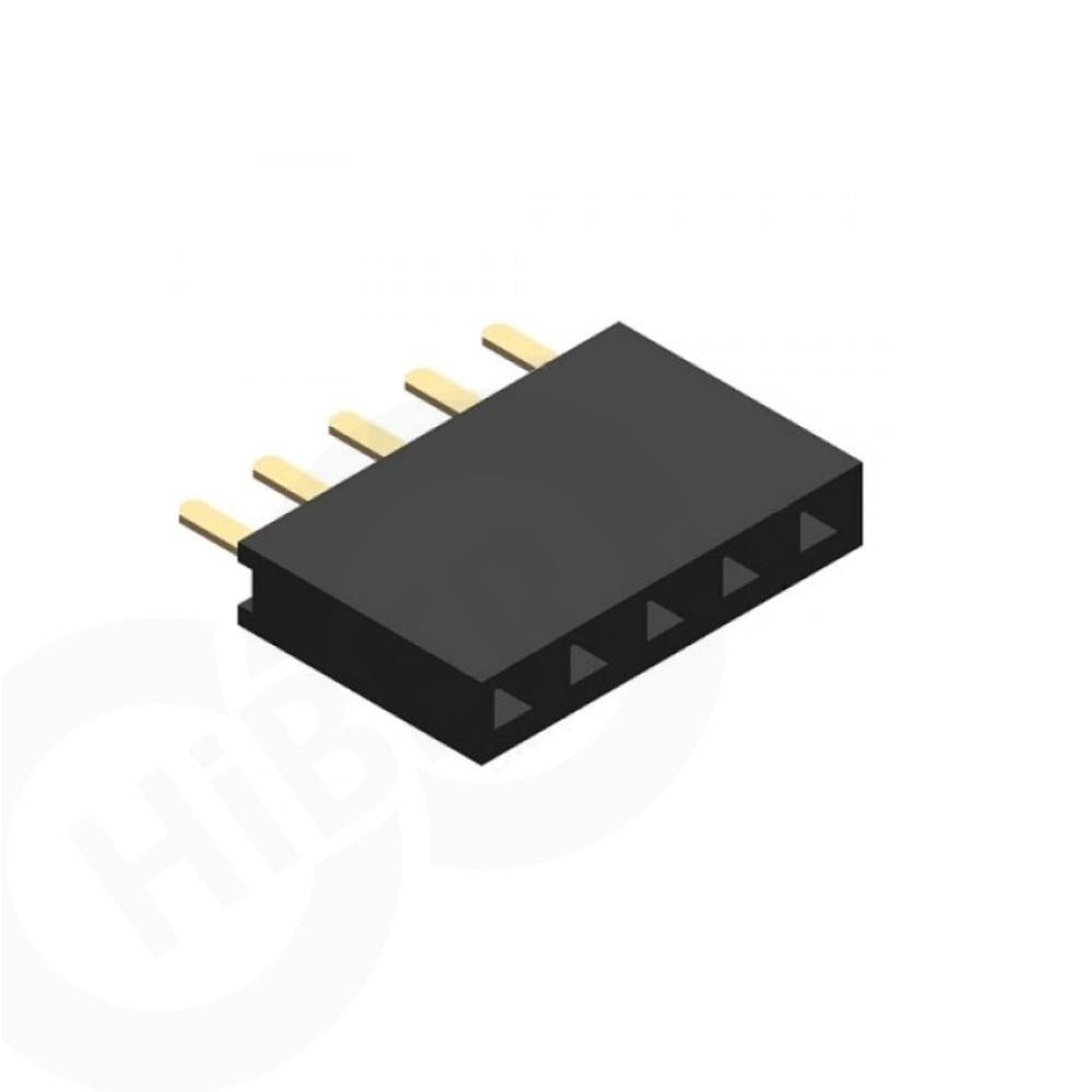1x5 Pin Dişi Header 2.54mm 180 Derece