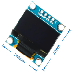 0.96 I2C 128x64 OLED Beyaz Ekran