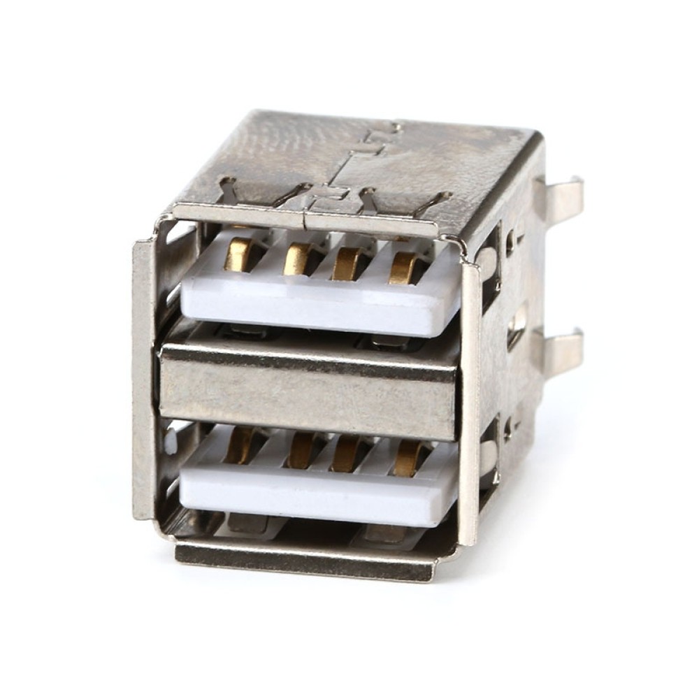 DUAL USB A Dişi Giriş Konnektörü 180° DUAL USB A Dişi Giriş Konnektörü 180°