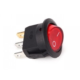 3 Pin Yuvarlak Işıklı On-Off Anahtar Kırmızı (220 V)