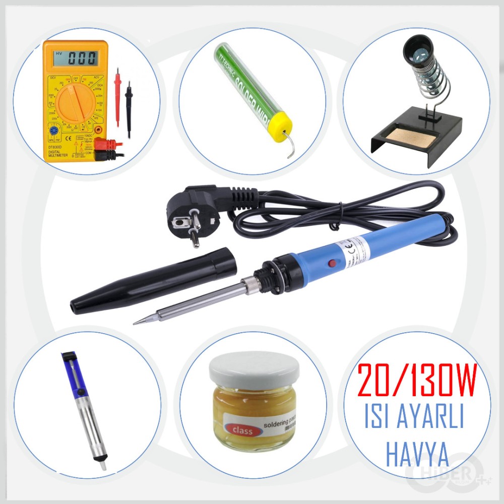 20W /130 Kalem Havya Lehim Makinesi Tamir Seti Kalemi Pc Tv Set 20W /130 Kalem Havya Lehim Makinesi Tamir Seti Kalemi Pc Tv Set