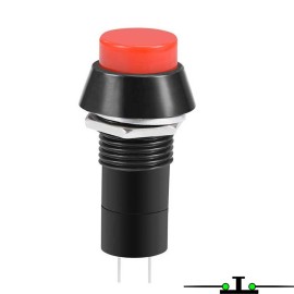 Push Buton Yuvarlak Kalıcı Kırmızı