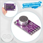 MAX9814 mikrofon AGC amplifikatör otomatik kazanç kontrolü