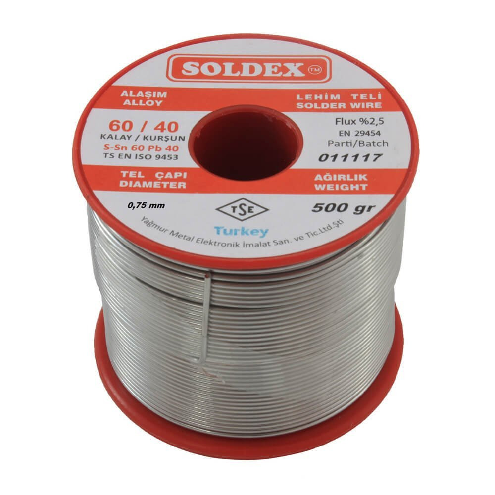 Soldex 0.75mm 500gram 60/40 lehim teli Soldex 0.75mm 500gram 60/40 lehim teli