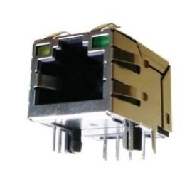 RJ45 8P8C Işıklı Dişi Ethernet Konnektörü - PCB