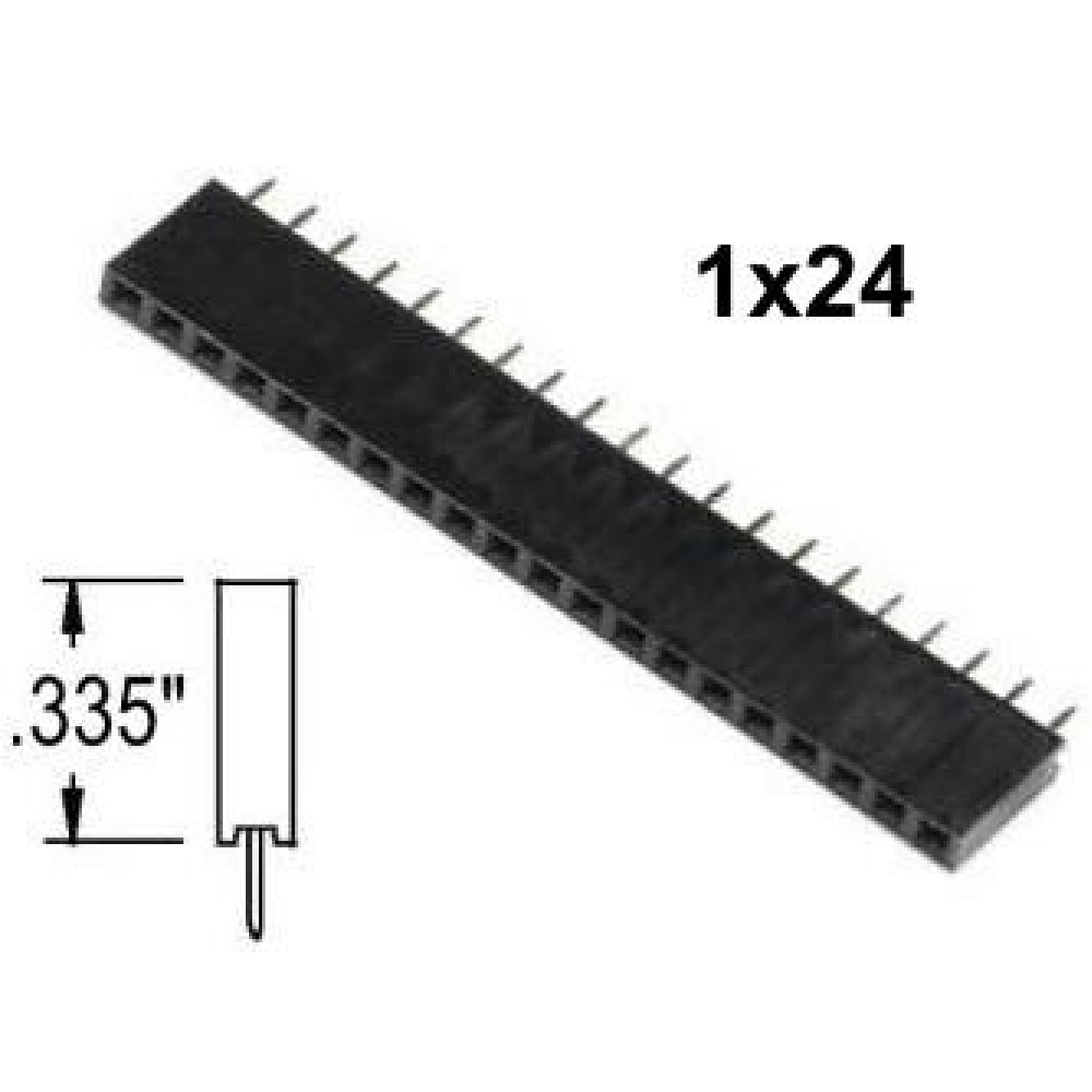 1x24 Pin Dişi Header 2.54mm 180 Derece 1x24 Pin Dişi Header 2.54mm 180 Derece