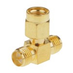 RP SMA Male To Two RP SMA Female RF Koaksiyel Adaptör T-Type RP SMA Male To Two RP SMA Female RF Koaksiyel Adaptör T-Type