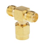 RP SMA Male To Two RP SMA Female RF Koaksiyel Adaptör T-Type RP SMA Male To Two RP SMA Female RF Koaksiyel Adaptör T-Type