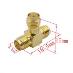 SMA Female TO Two Female Koaksiyel Adaptör T-Type SMA Female TO Two Female Koaksiyel Adaptör T-Type