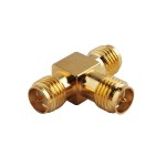 RP SMA Female TO Two RP Female Koaksiyel Adaptör T-Type RP SMA Female TO Two RP Female Koaksiyel Adaptör T-Type