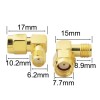 RP SMA Male TO SMA female Bent Koaksiyel Adaptör 90°