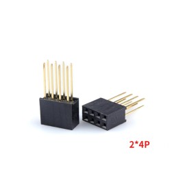 2x4 Pin Stackable Dişi Header 2.54 mm 11mm