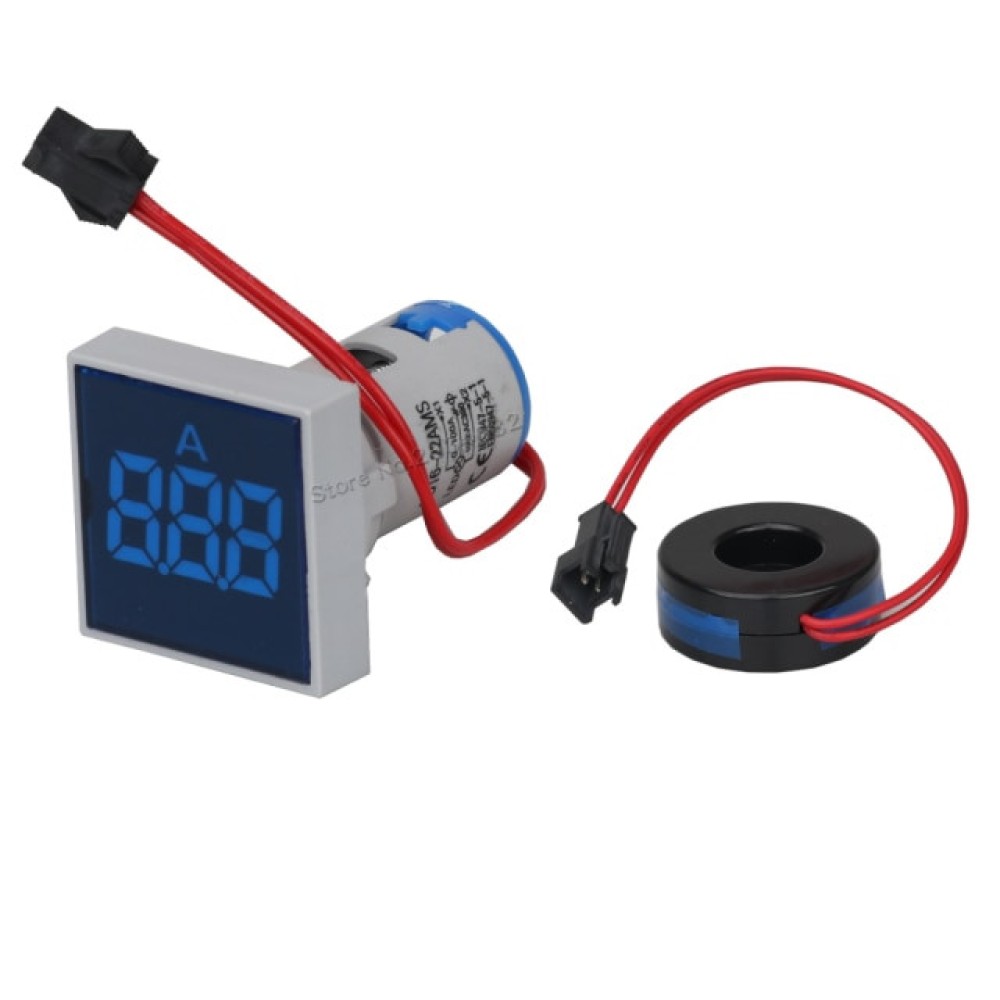 Dijital Ampermetre AC 0-100A Mavi Dijital Ampermetre AC 0-100A Mavi