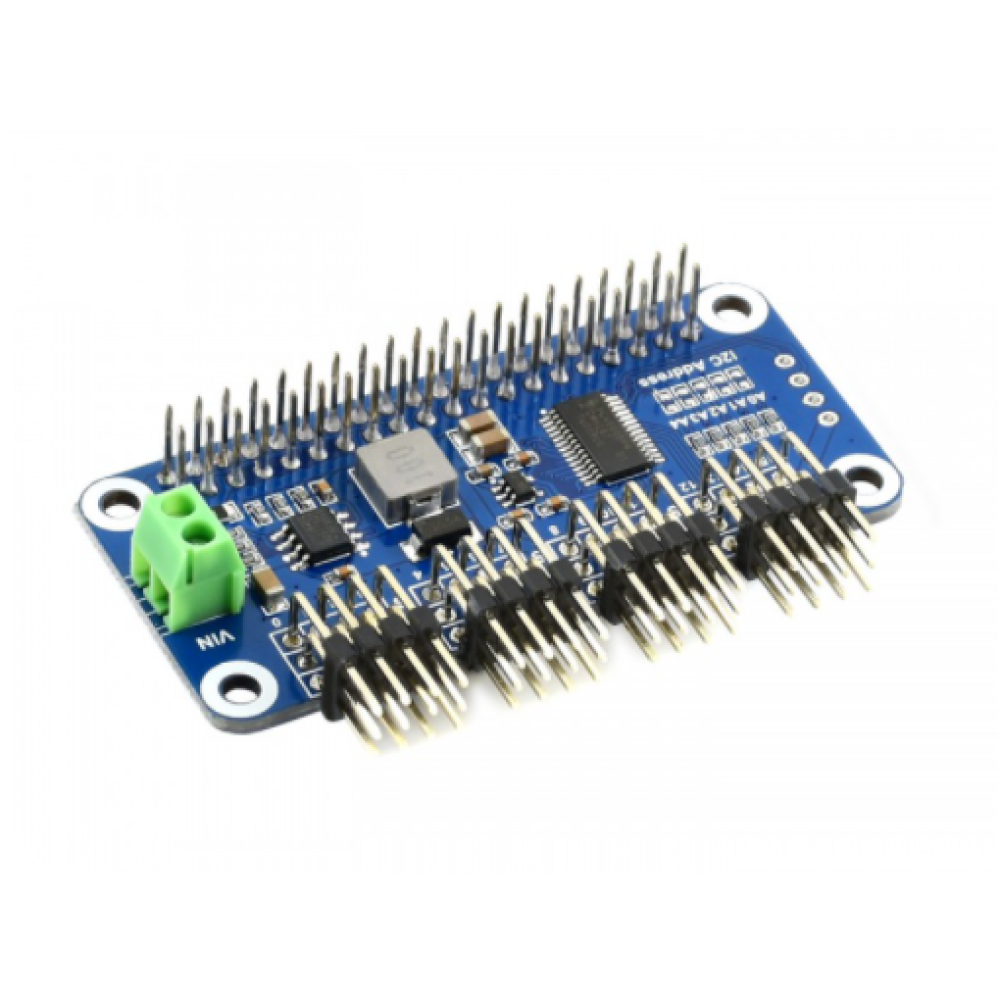 Raspberry Pi Servo Motor Sürücü HAT (B), 16 Kanall, 12-bit, I2C