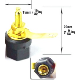 4mm Dişi Jack Terminal Bloğu Amplifikatör Bağlayıcı Konektör Siyah