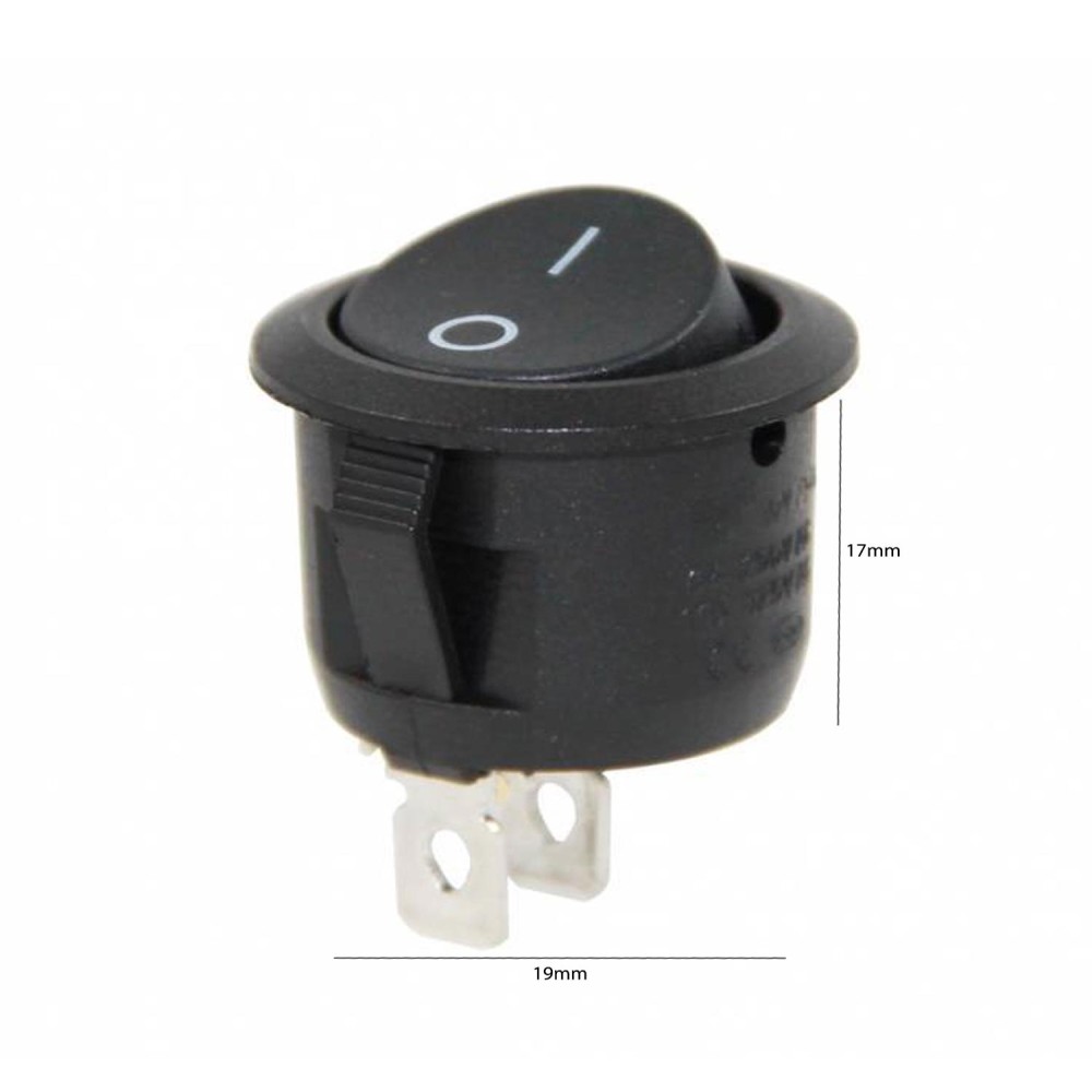 2 PIN  Yuvarlak Of /On Işıksız  Buton Anahtar