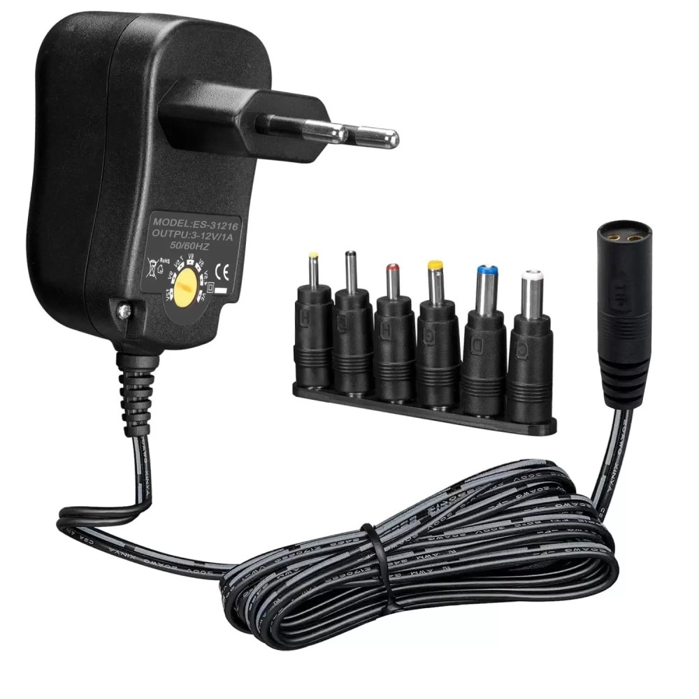 Ayarlı Adaptör Switch Mode DC 3-12V 1A 6 Uçlu Kasa