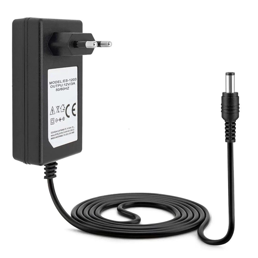 12V 3A DC Priz Tipi Adaptör 5.5x2.5mm 12V 3A DC Priz Tipi Adaptör 5.5x2.5mm