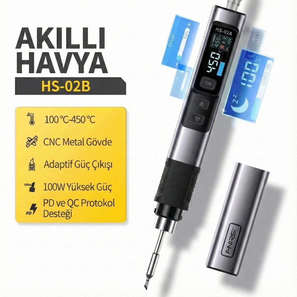 FNIRSI HS-02B 100W Akıllı Kalem havya