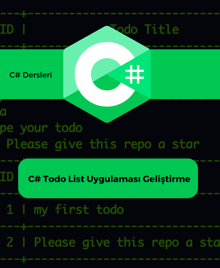 C# Todo List Uygulaması Geliştirme